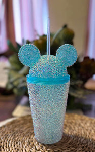 Blue crystal acrylic 16 oz mouse ears