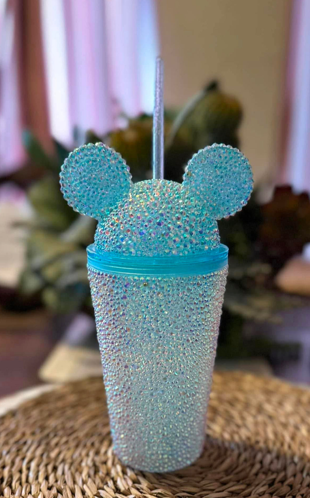 Blue crystal acrylic 16 oz mouse ears