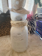 Load image into Gallery viewer, Christmas snowman Mason Jar decor
